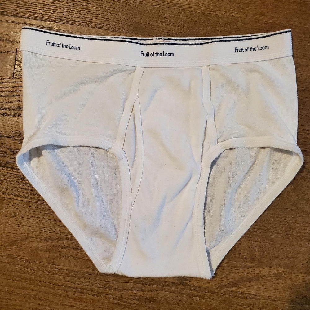Fruit of the Loom White Men's Briefs with Logo Waistband